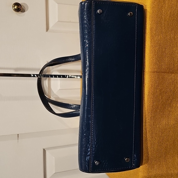 KATE SPADE PURSE ELISSA BRISTOL DRIVE CROC PETROL BLUE LEATHER SHOULDER BAG EUC - Picture 10 of 16